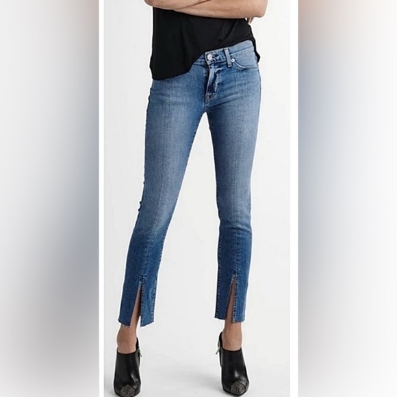 HUDSON- NWT nico midrise ankle straight reverie vtg moxie denim slit jeans- 25 - Picture 4 of 8